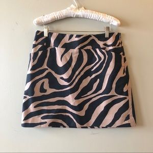 NWT loft bold zebra print side zip skirt pockets
